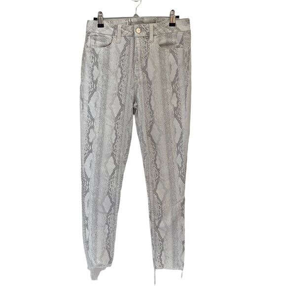 Joe's Jeans 27 Hi Rise Honey Curvy Skinny Jean Python Snake White - Picture 1 of 8